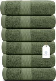 Luxury Hand Towels for Bathroom Hotel Spa Kitchen Set Circlet Egyptian Cotton 16x30 Inches Set of 6 Forest Green