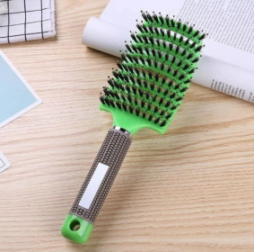 Hairbrush Anti Klit Brushy Haarborstel Women Detangler Hair Brush Bristle Nylon Scalp Massage  Teaser Hair Brush Comb (Option: Green-Brush-1pc)