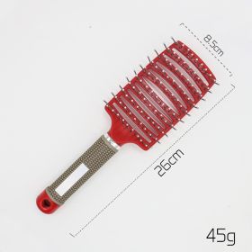 Hairbrush Anti Klit Brushy Haarborstel Women Detangler Hair Brush Bristle Nylon Scalp Massage  Teaser Hair Brush Comb (Option: Red-No brush-1pc)