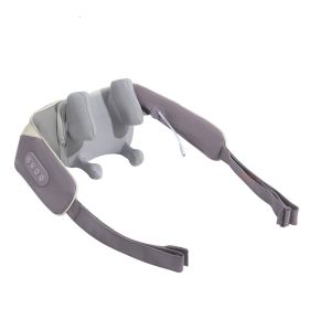 Neck Massager Dredge Kneading Hot Compress Multifunctional (Option: White Brown Two Colors-English Packaging)