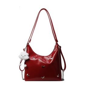 Handbags For Women Large Designer Ladies Crossbody Bags Purses For Women, Leather Cross Body Bags With Adjustable Straps, Women's Shoulder Handbags (Color: Wine Red)