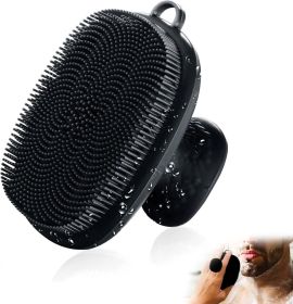 Face Scrubber, Silicone Face Scrubber for Men (Color: Black)